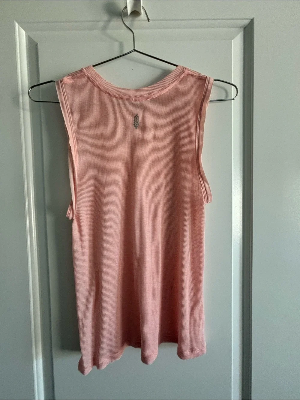 Free People Ribbed Sleeveless Muscle Tee in Blush Pink
